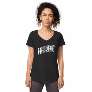Women’s fitted v-neck t-shirt (black)